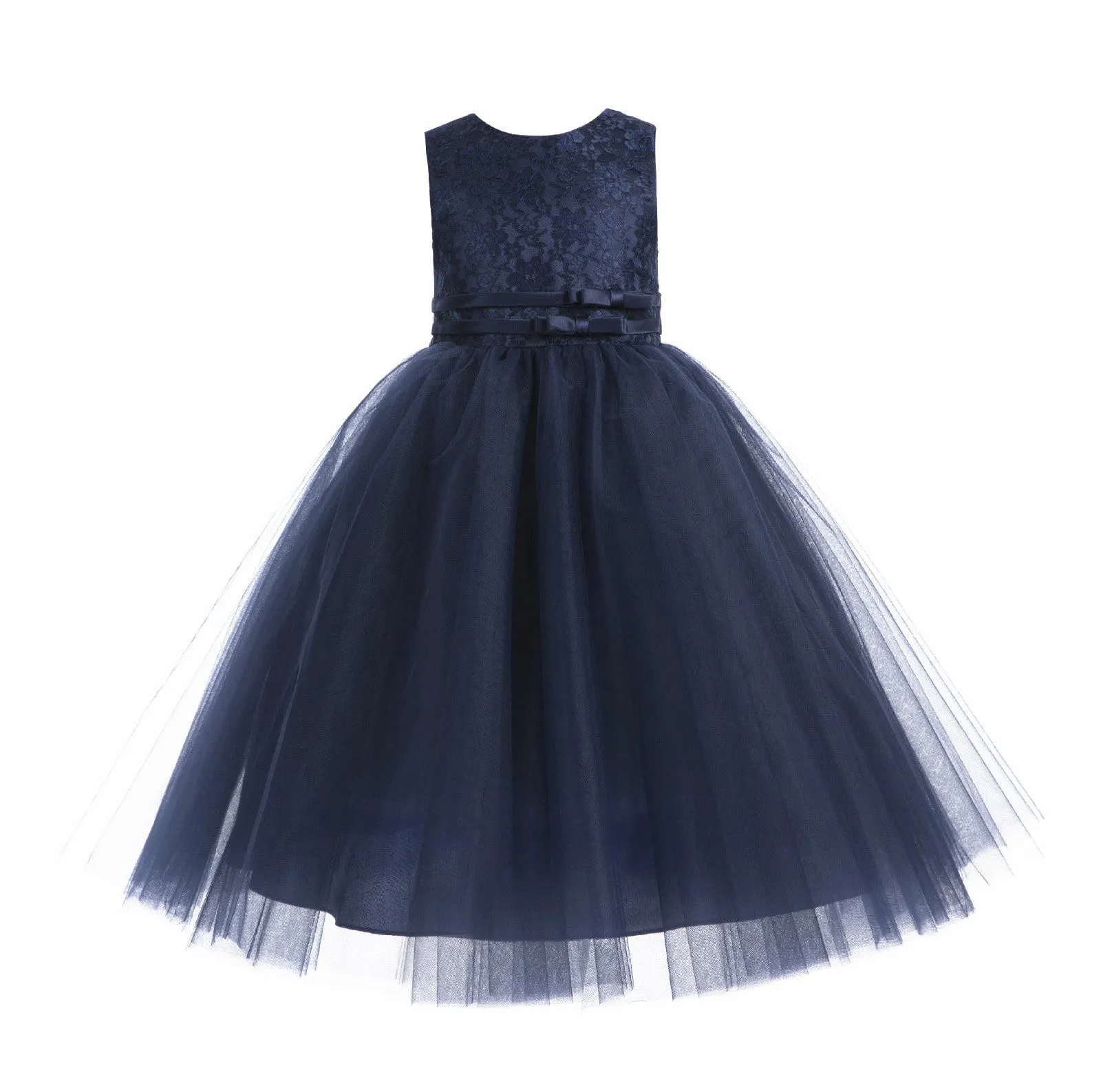 Lace Tulle Tutu Flower Girl Dress Ceremonial Gown Junior Pageant Dress Ballroom Gown 188