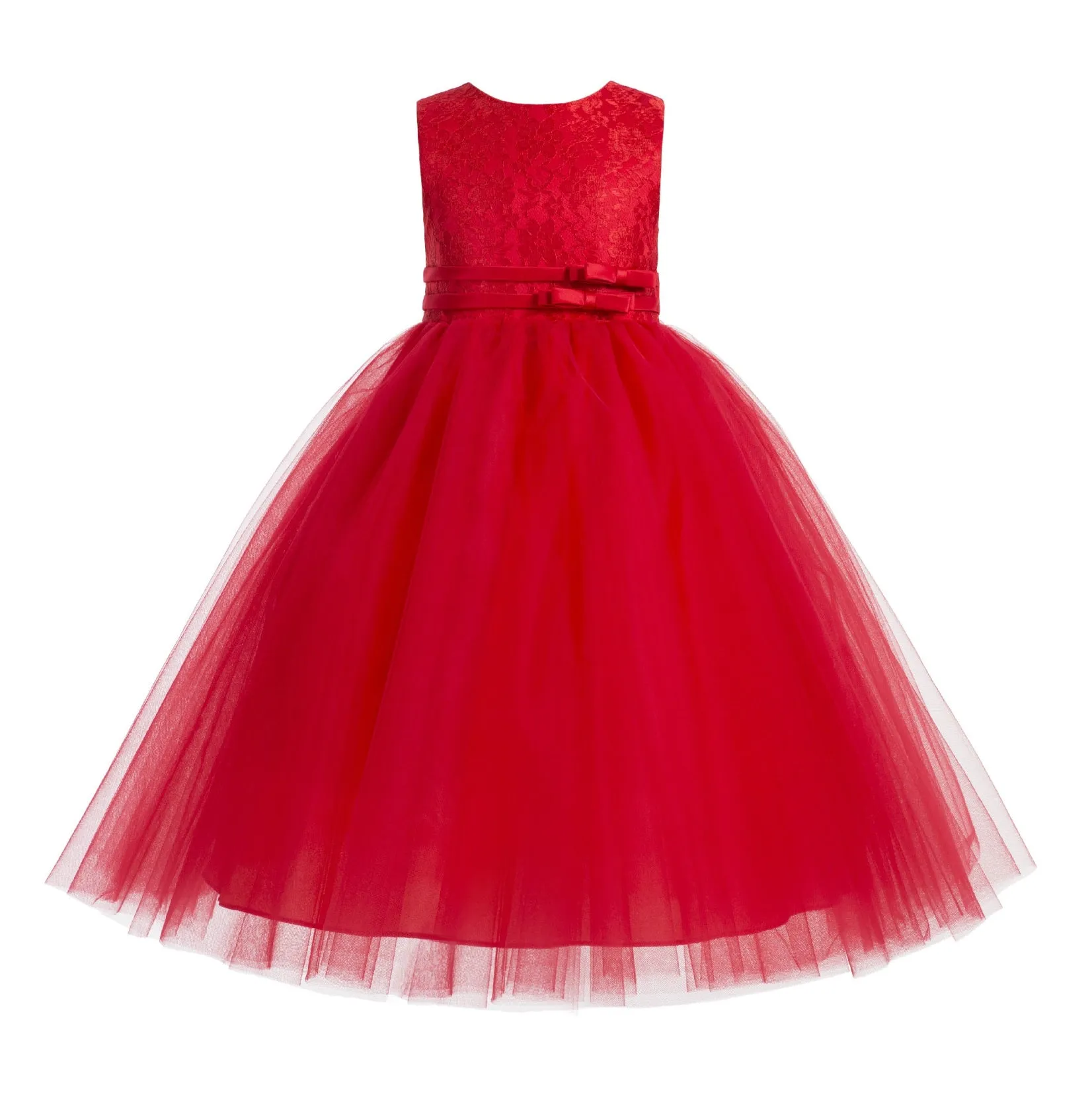 Lace Tulle Tutu Flower Girl Dress Ceremonial Gown Junior Pageant Dress Ballroom Gown 188