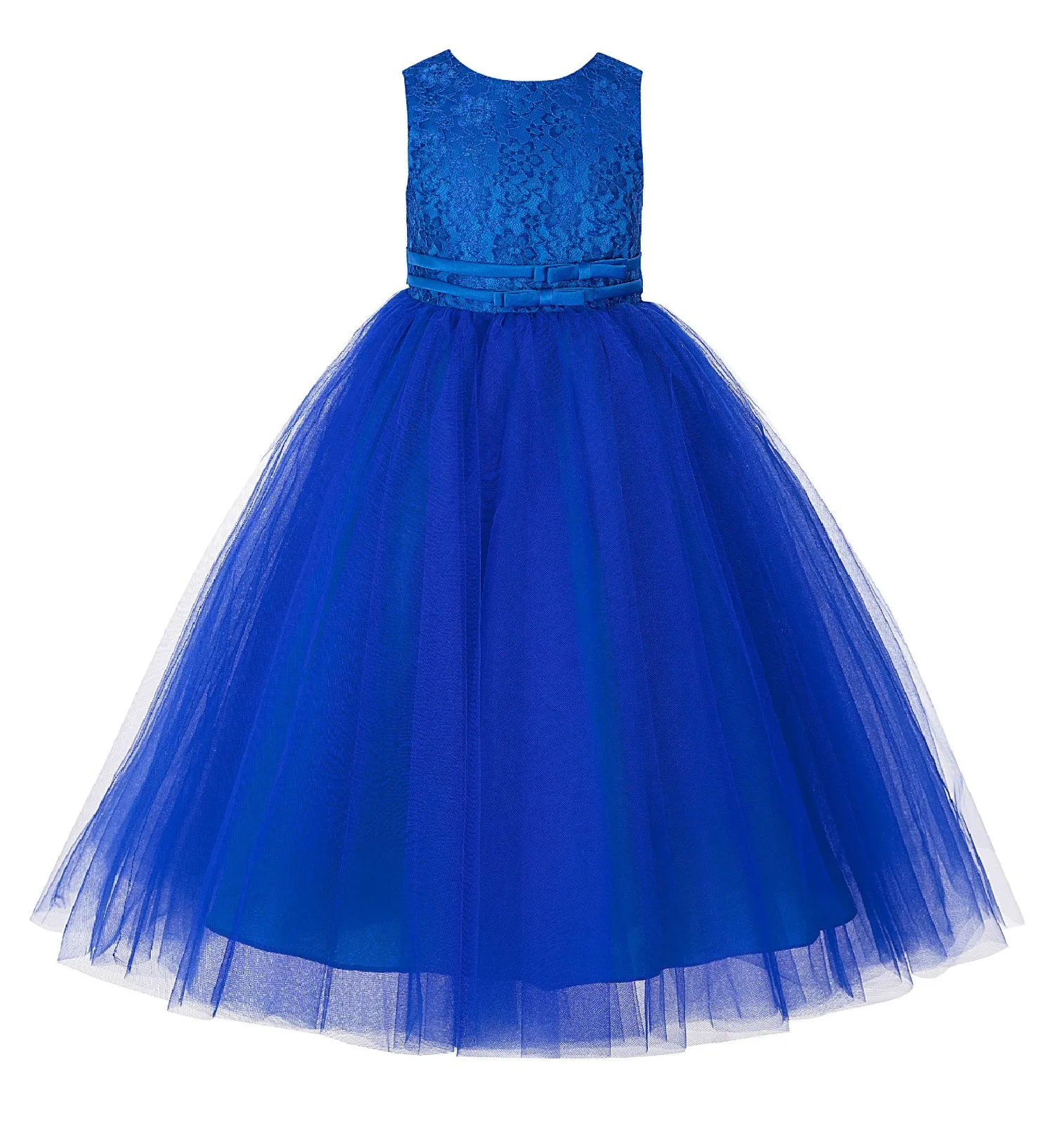 Lace Tulle Tutu Flower Girl Dress Ceremonial Gown Junior Pageant Dress Ballroom Gown 188