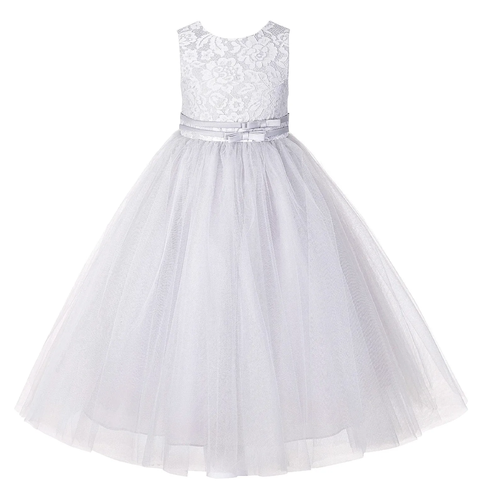 Lace Tulle Tutu Flower Girl Dress Ceremonial Gown Junior Pageant Dress Ballroom Gown 188