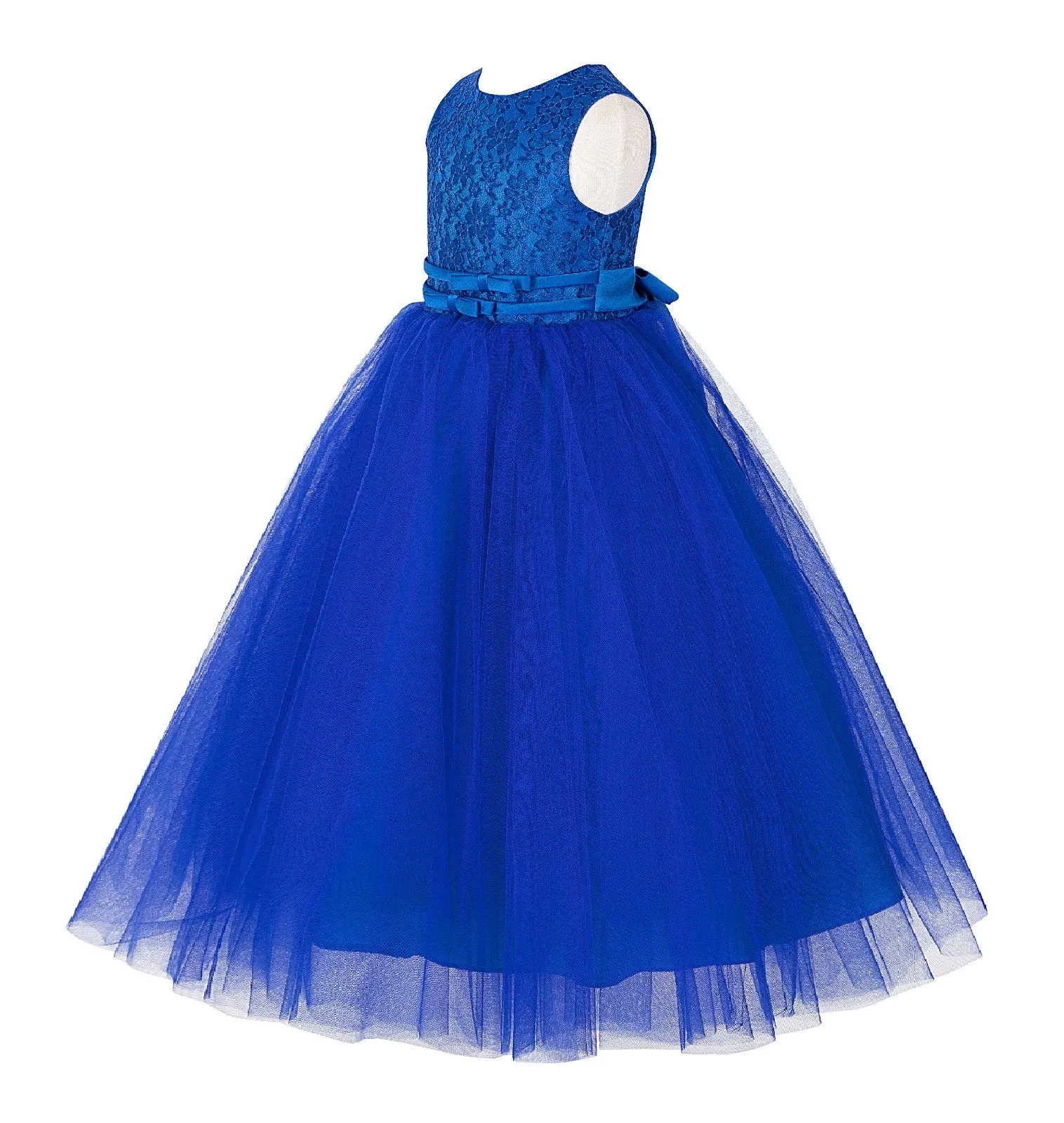 Lace Tulle Tutu Flower Girl Dress Ceremonial Gown Junior Pageant Dress Ballroom Gown 188