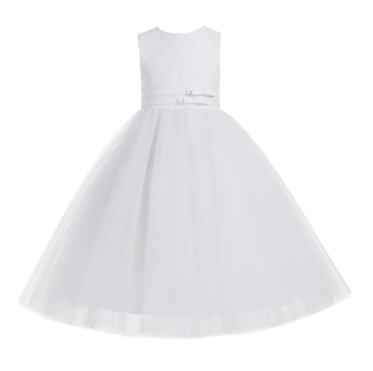 Lace Tulle Tutu Flower Girl Dress Ceremonial Gown Junior Pageant Dress Ballroom Gown 188