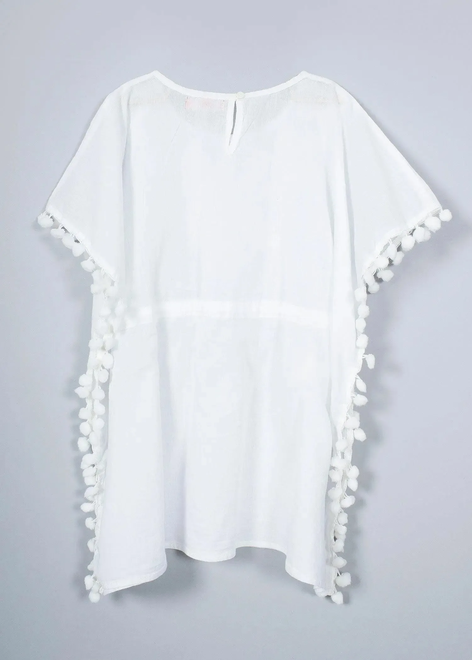 Lucknowi White Cotton Kaftan Girl (2-14 Years)