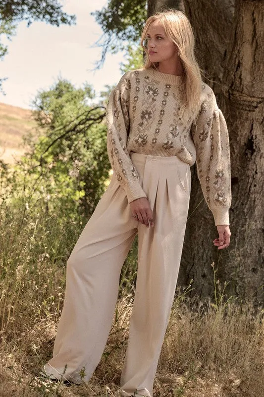 Morning Mist Wide Leg Pants - Cream