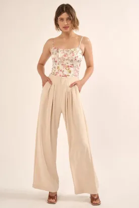 Morning Mist Wide Leg Pants - Cream