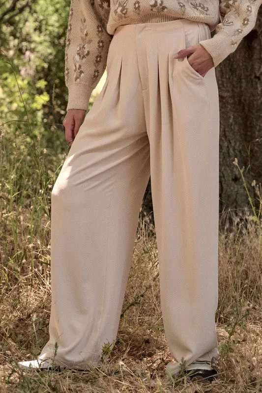 Morning Mist Wide Leg Pants - Cream