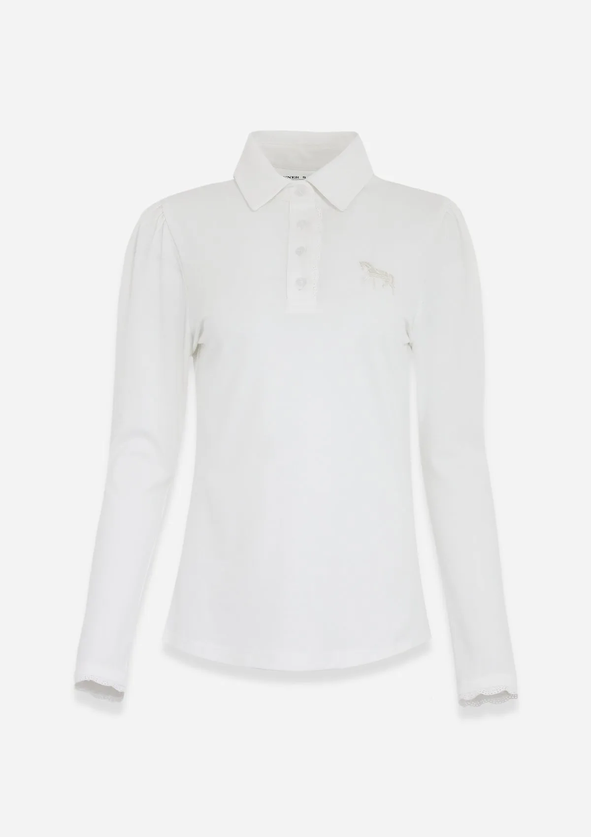 Nova Cotton Polo-Shirt Long Sleeve | White