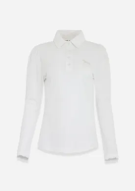 Nova Cotton Polo-Shirt Long Sleeve | White