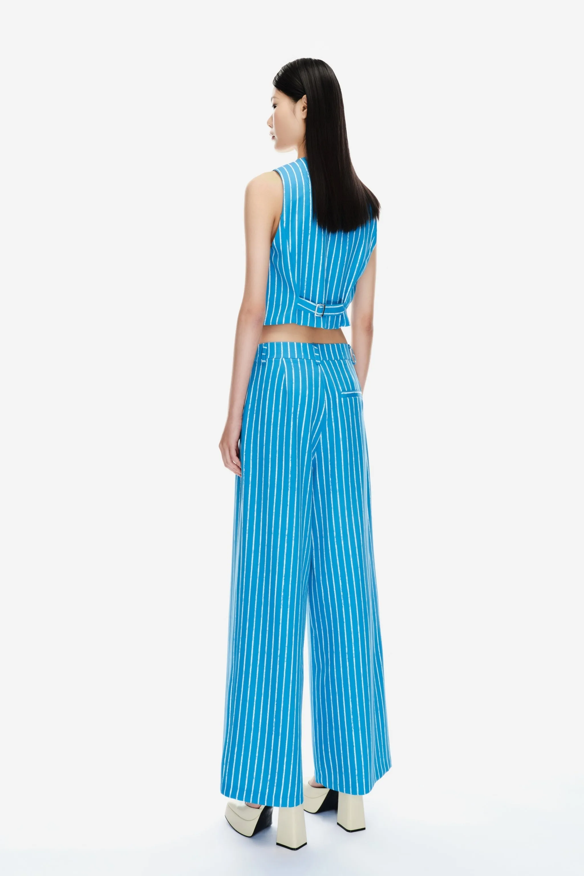 Online Collection Striped high-waisted trouser