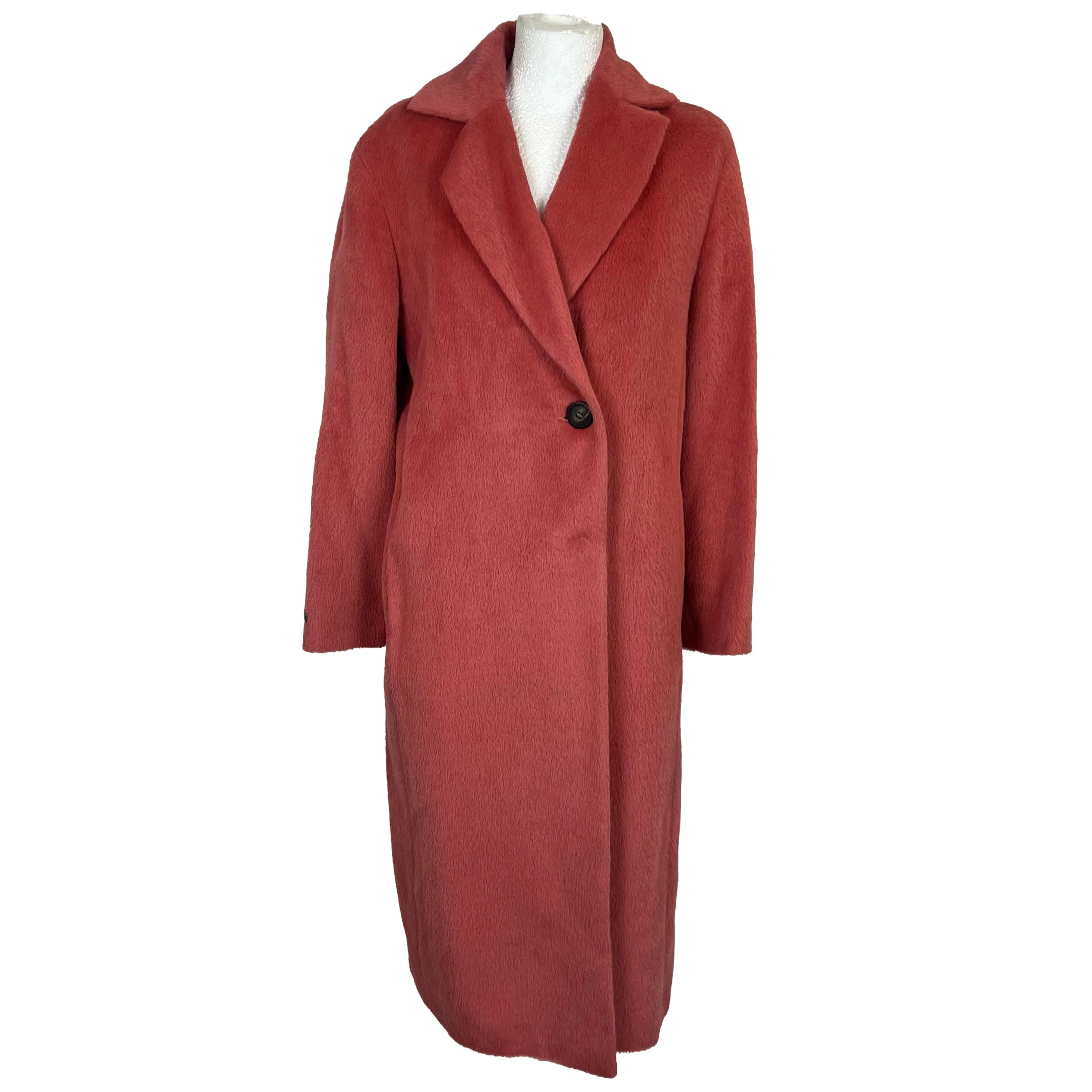 Peserico £1200 Rose Pink Baby Alpaca Belted Coat XS