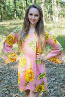 Pink Bella Tunic Style Caftan in Sunflower Sweet Pattern