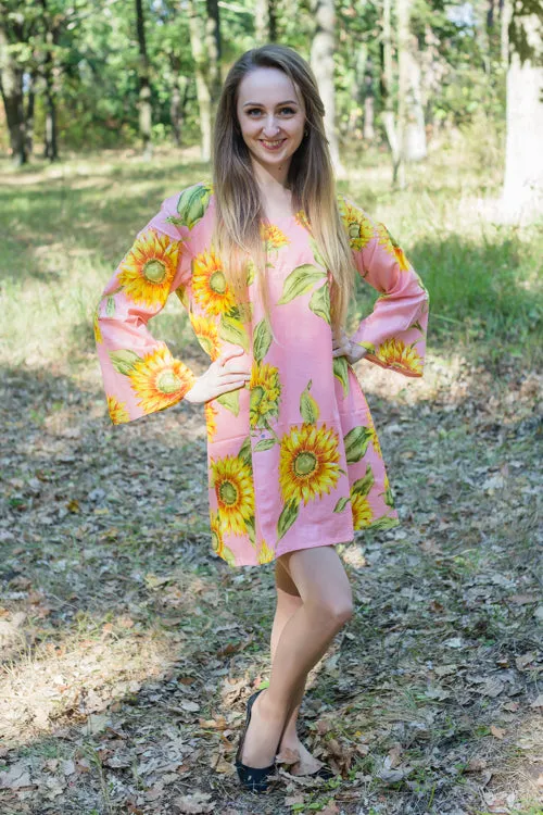 Pink Bella Tunic Style Caftan in Sunflower Sweet Pattern