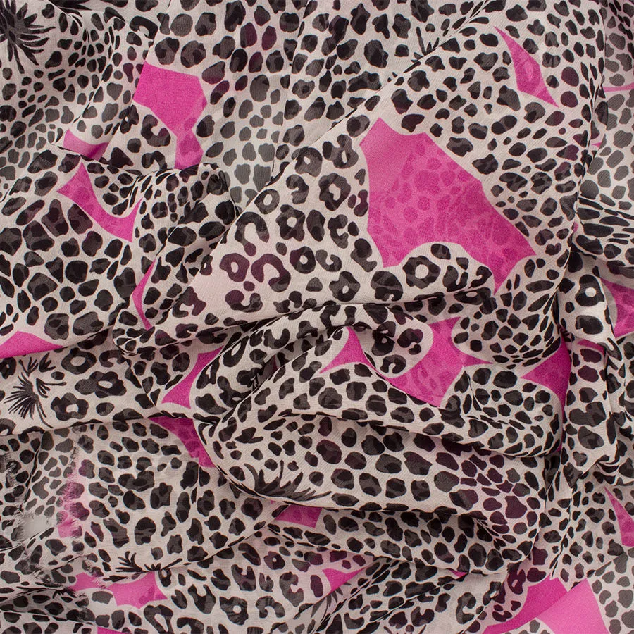 Pink/Monochrome Printed Silk Georgette