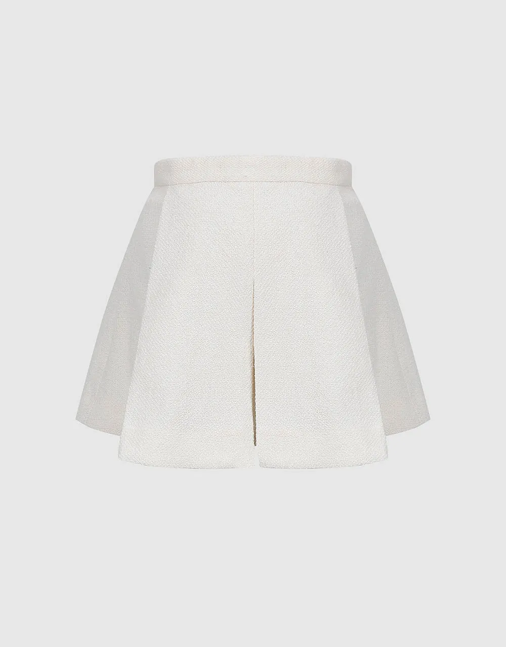 Pleated Mini Knitted A-Line Skirt