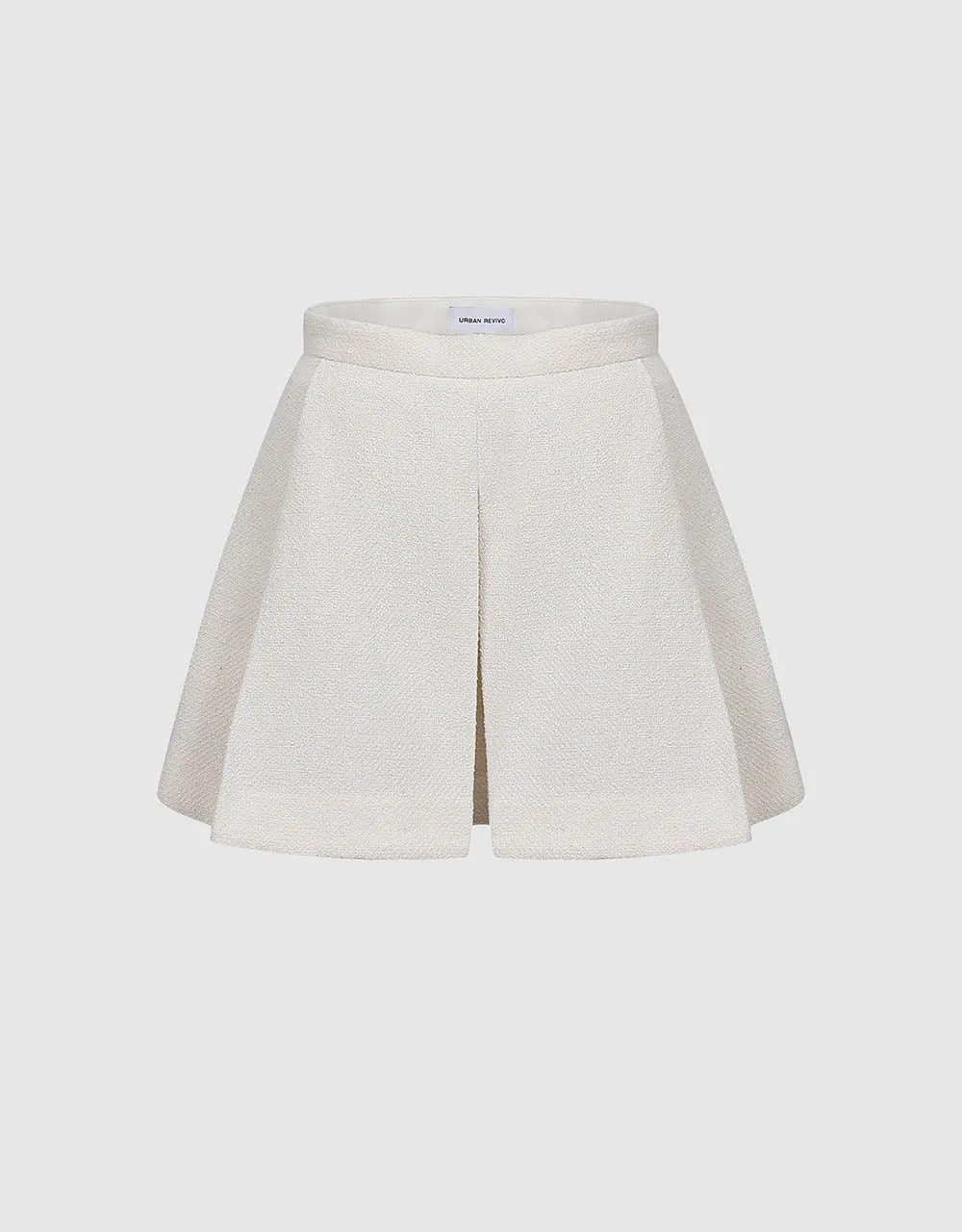 Pleated Mini Knitted A-Line Skirt