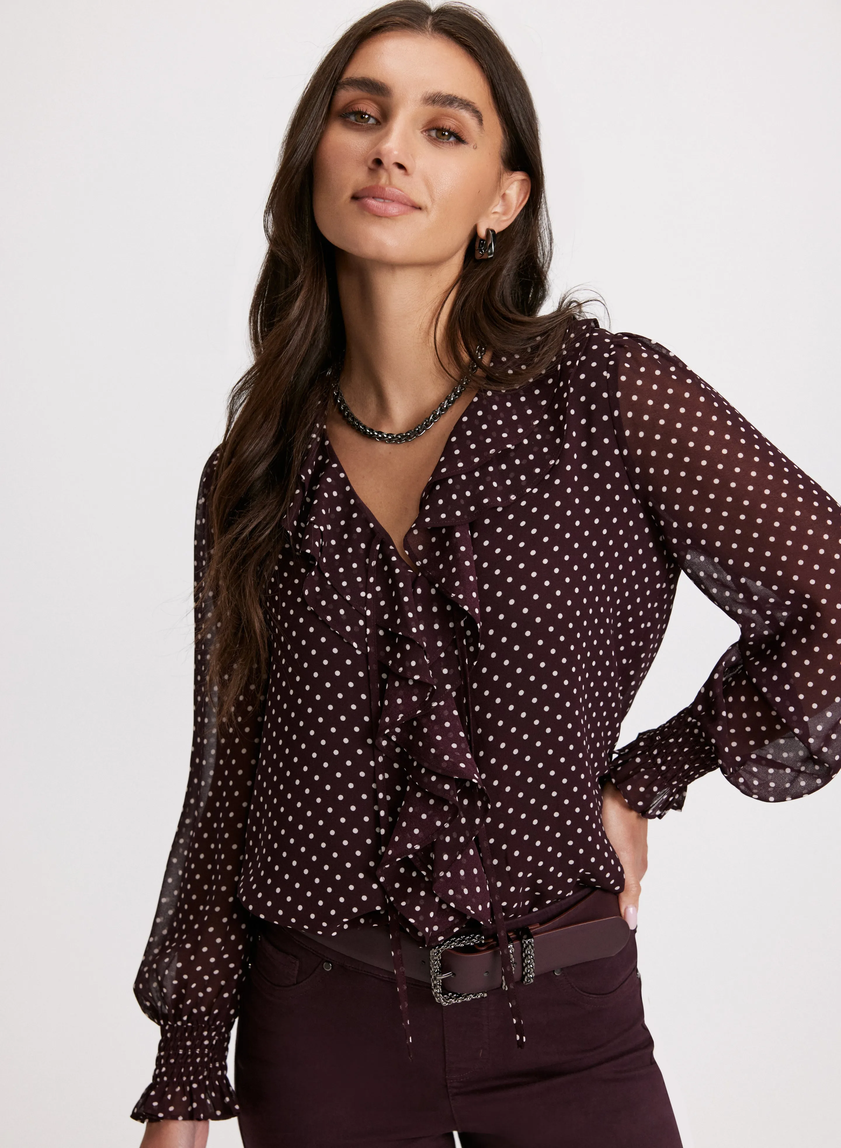 Polka Dot Ruffled Blouse