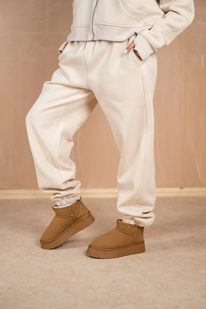 Relaxed Cuff Joggers - Stone