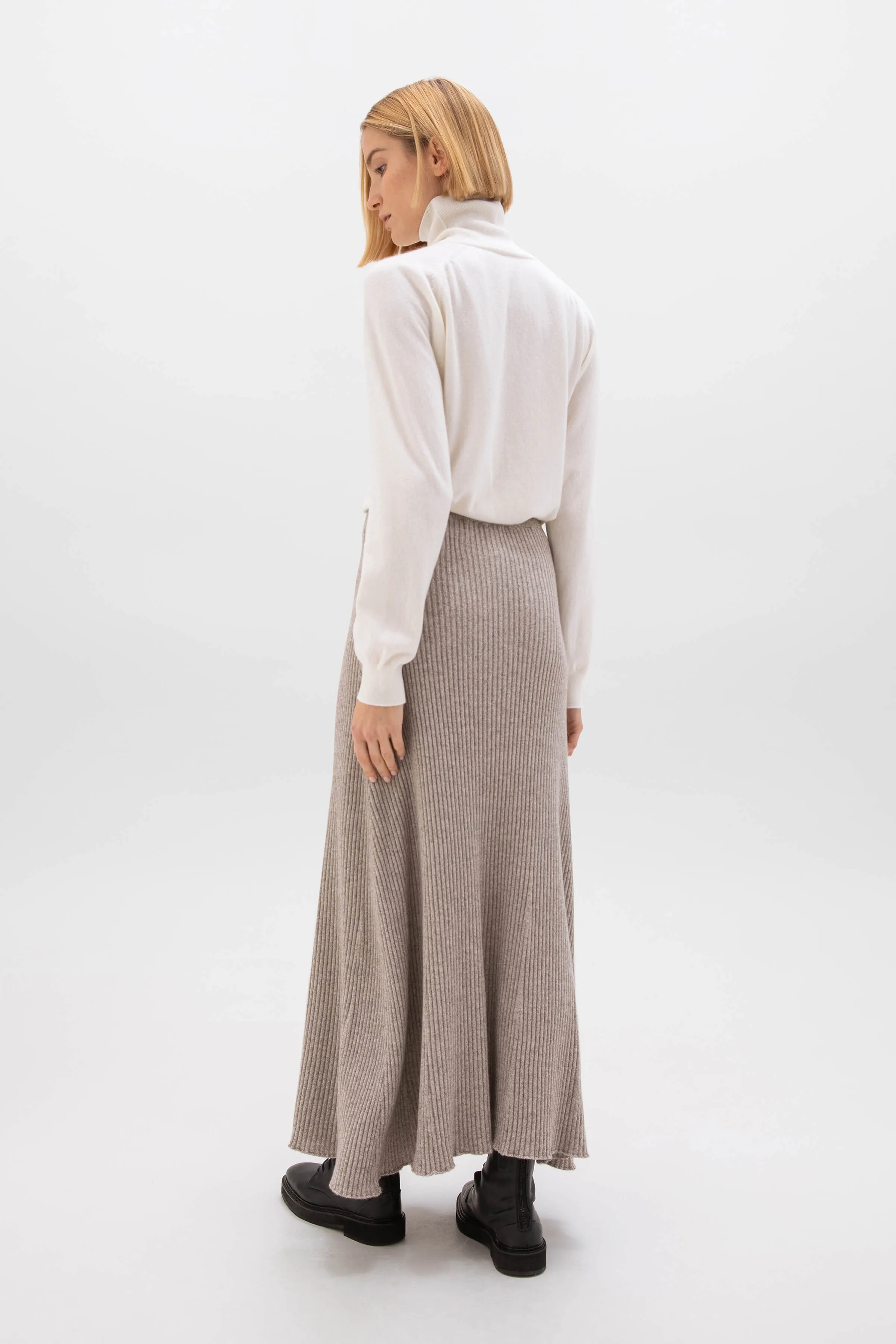 Ribbed Cashmere Skirt