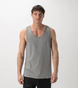 Ripped Rugger Tank Dk Grey Marle