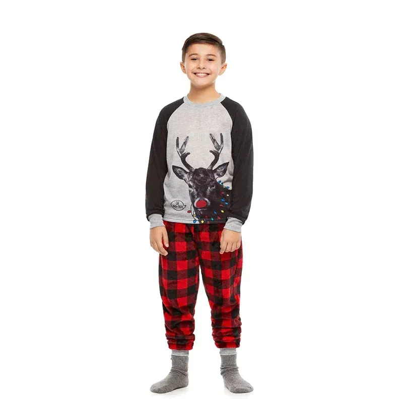 Santa Christmas Deer Pajama Set