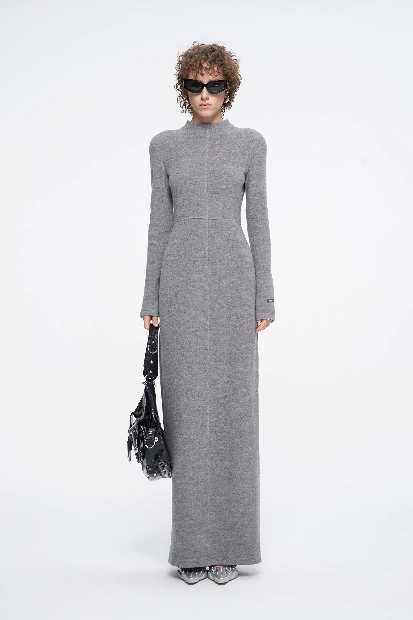 Simple cut long sleeve dress