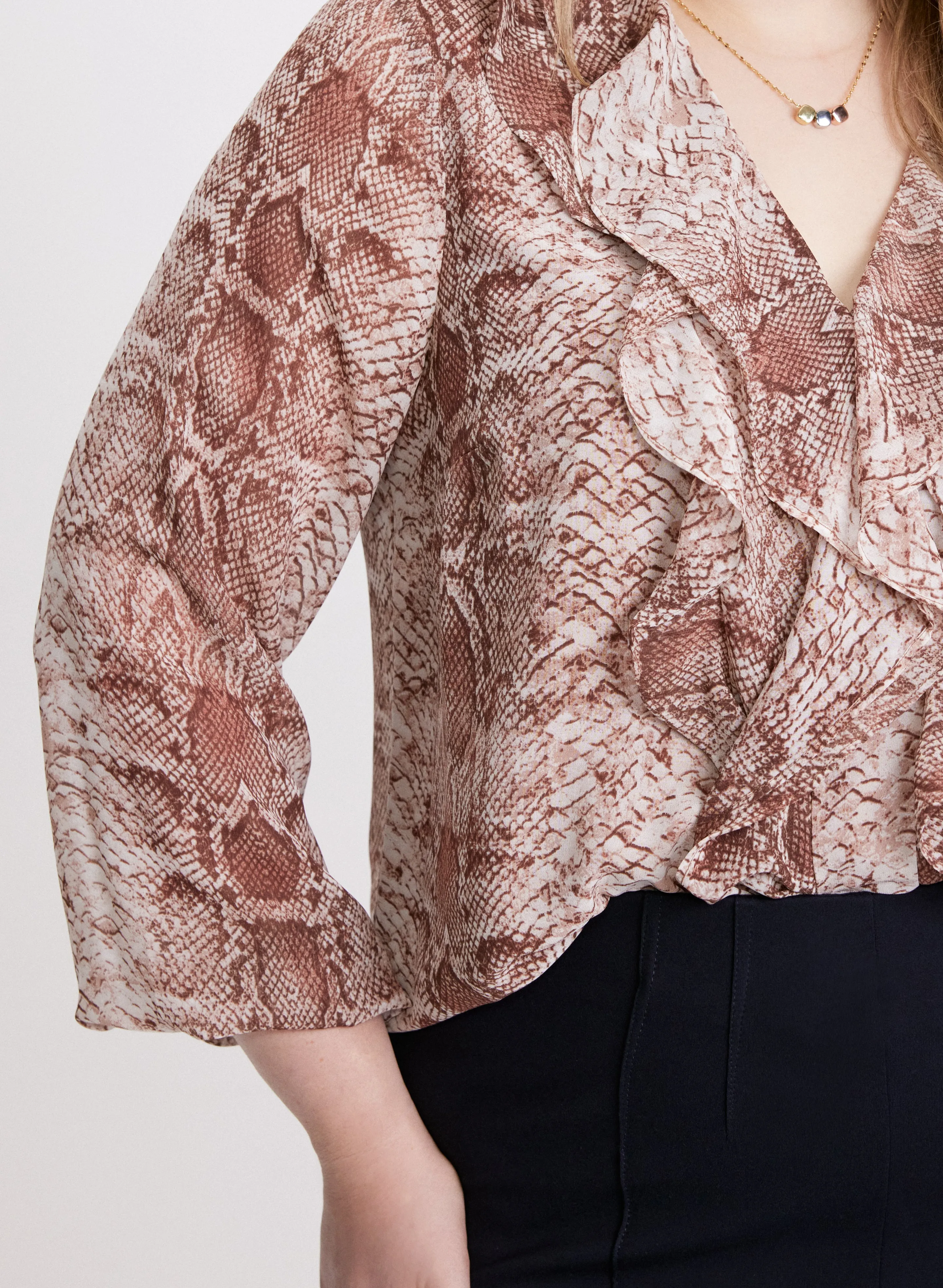 Snake Print Chiffon Blouse