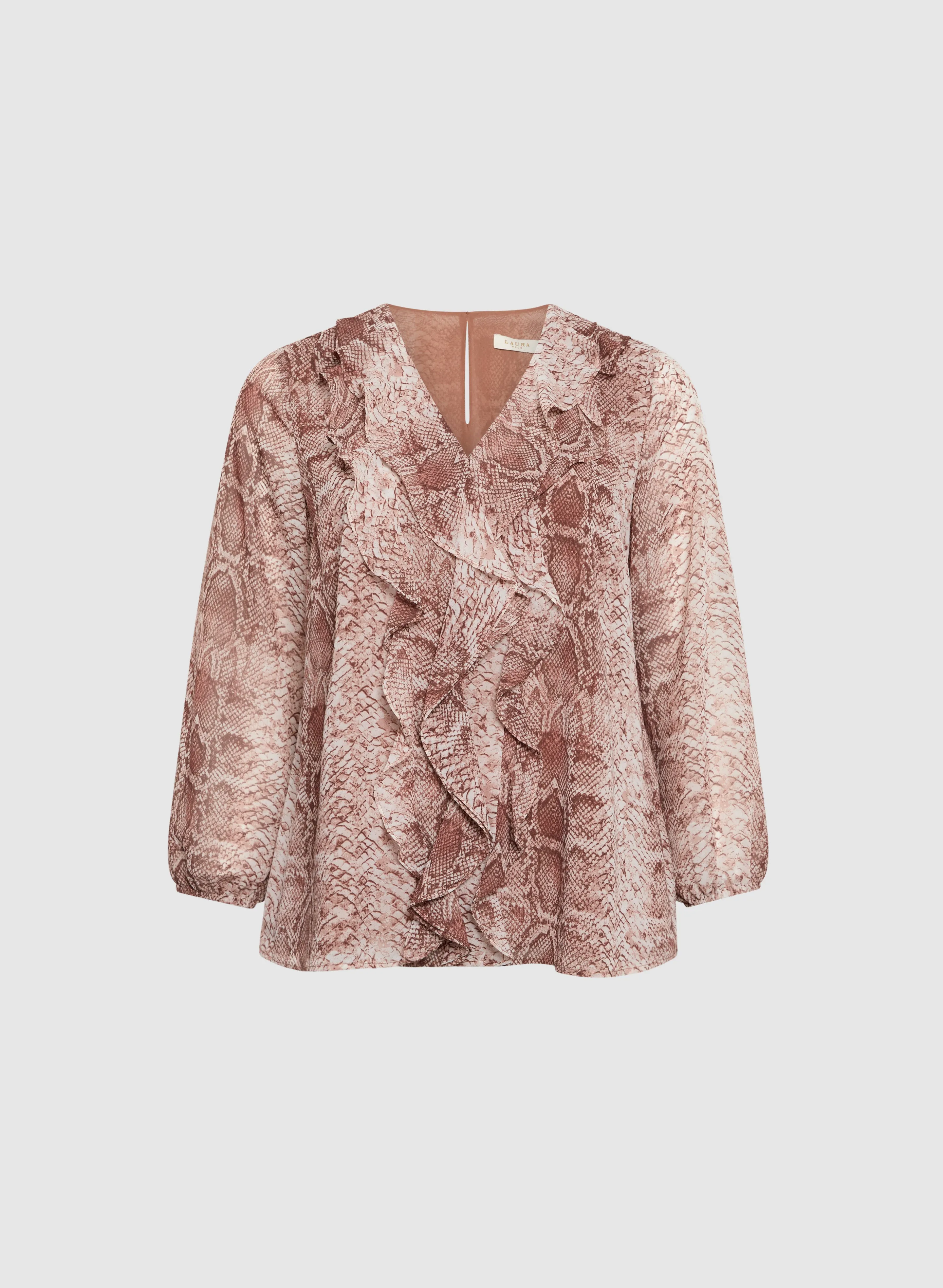 Snake Print Chiffon Blouse