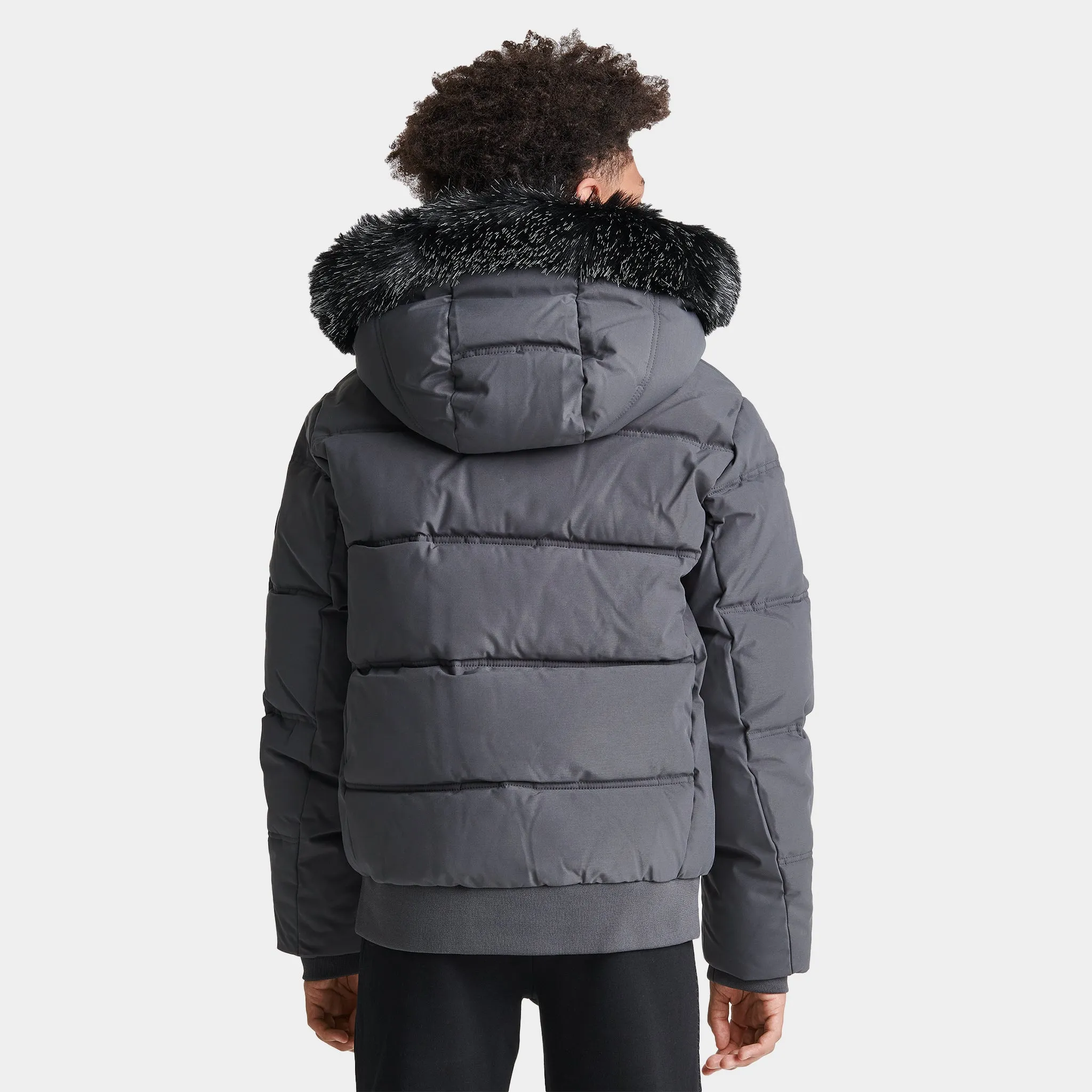 Supply & Demand Juniors' Destruct Short Parka / Dark Grey