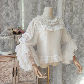 Sweet Lolita Blouse Vintage Long Flare Sleeve Women's Top