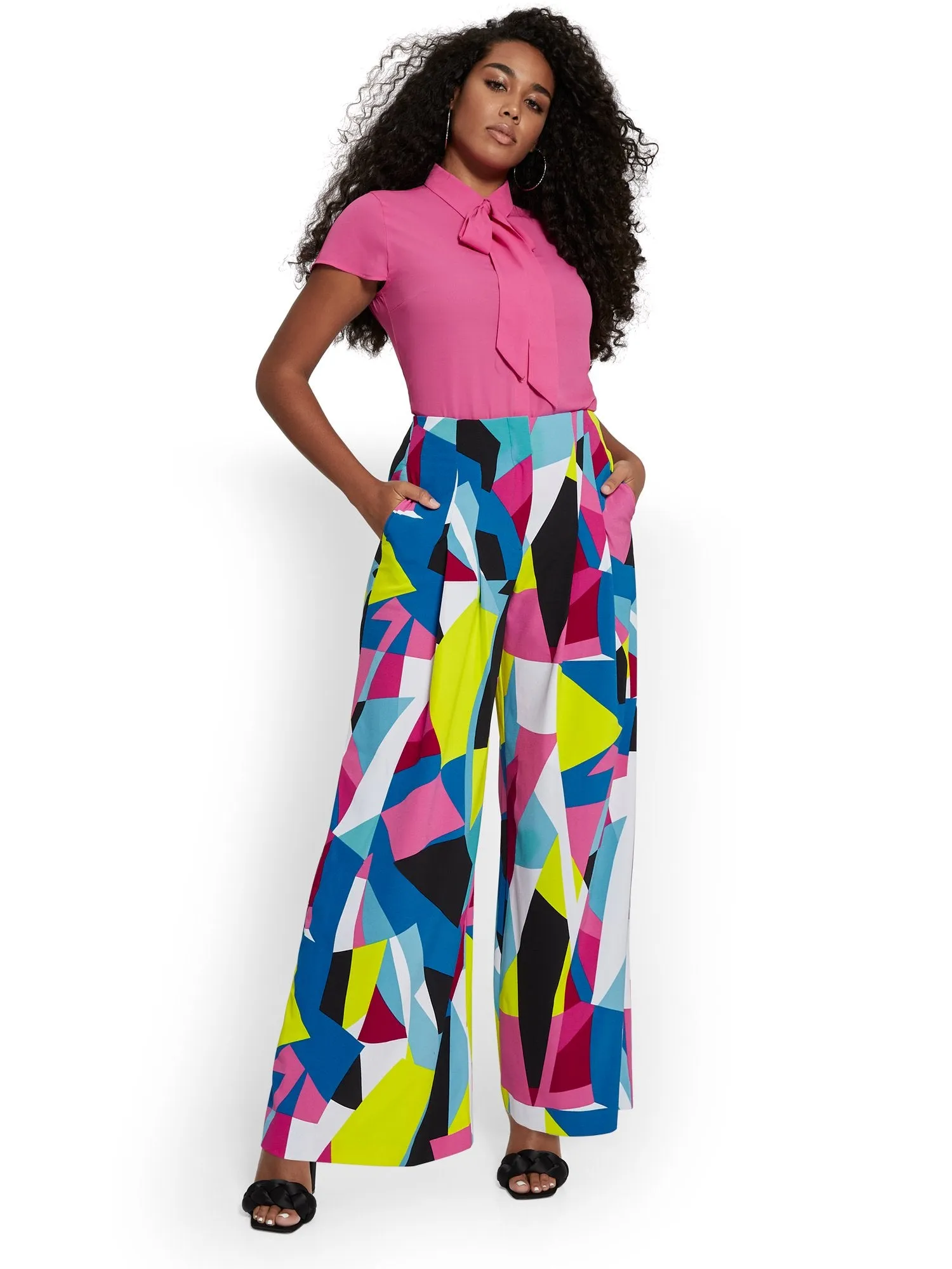 Tall Geometric-Print Ultra Wide-Leg Pant