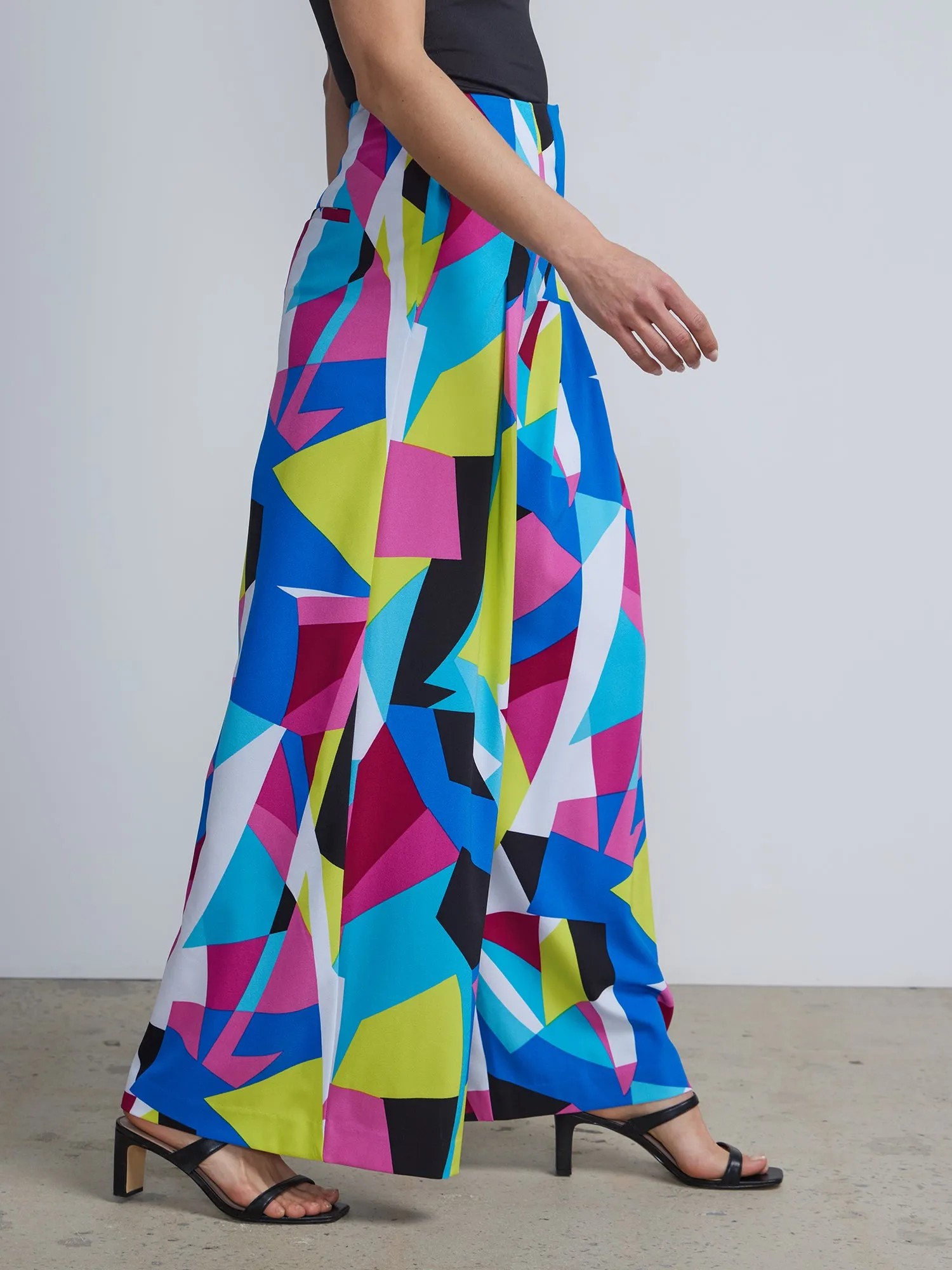 Tall Geometric-Print Ultra Wide-Leg Pant