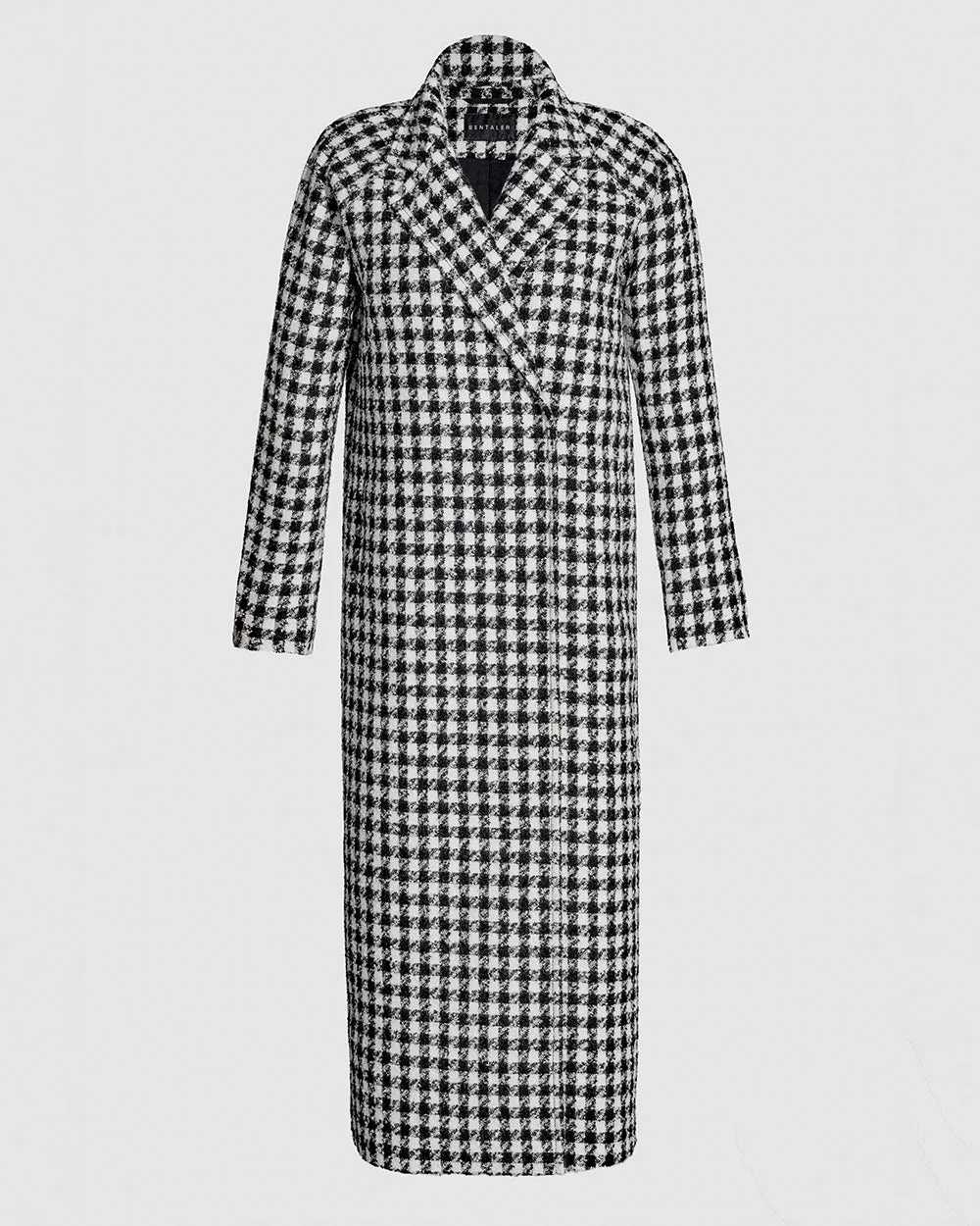 Tweed Houndstooth Suri Alpaca Long Raglan Sleeve Coat