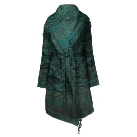 Verde Verdi Paisley Boiled Wool Belted Coat Store Credit