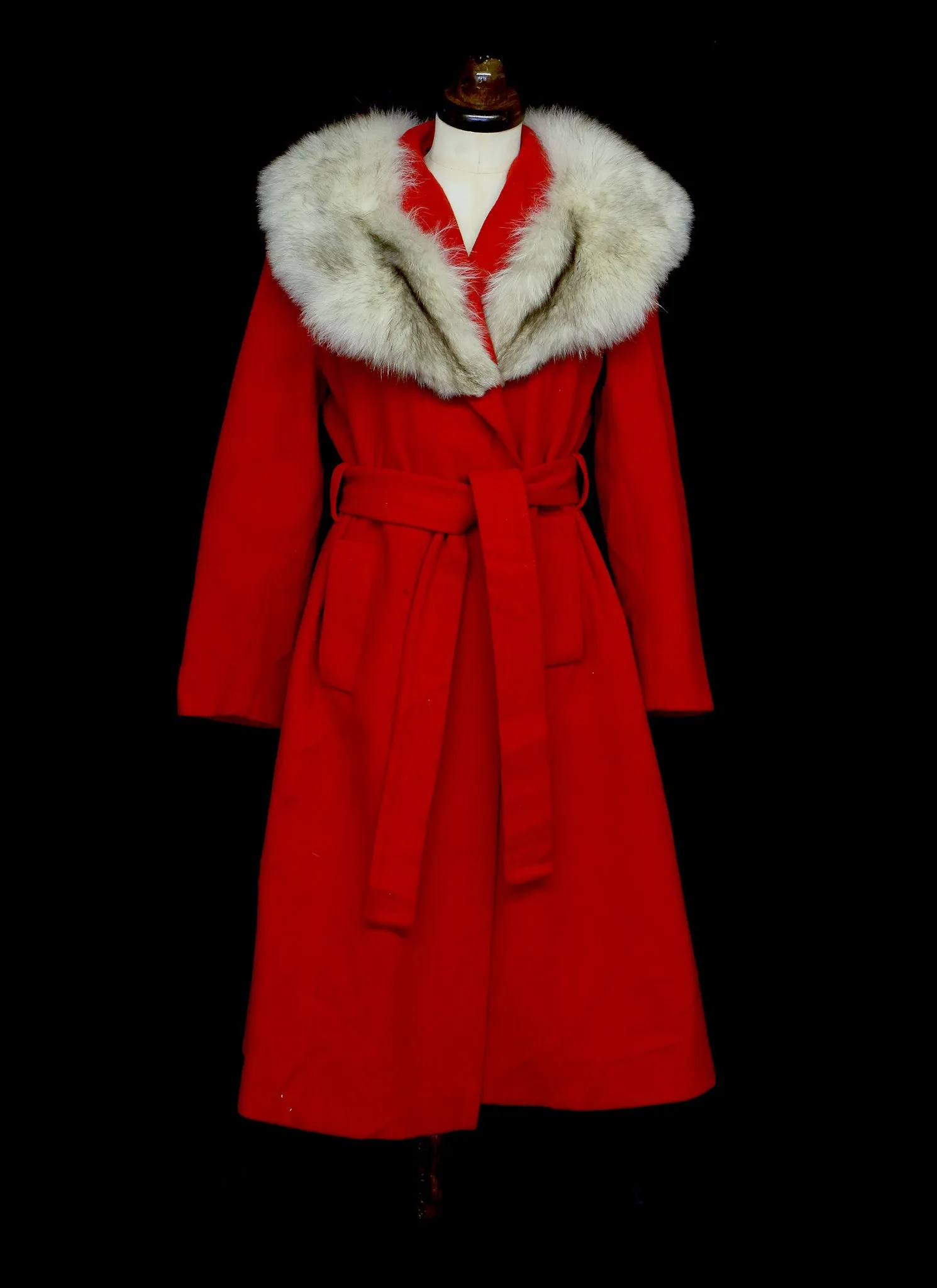 Vintage 1970s Red Wool Coat