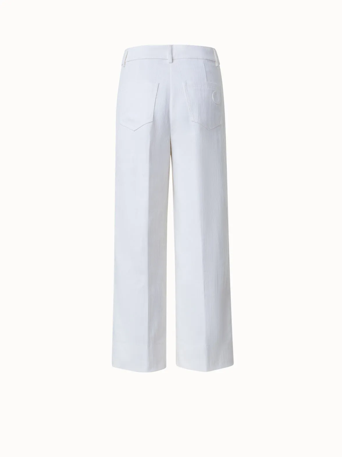 Wide Leg Cotton Denim Pants