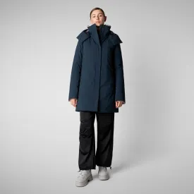 Woman's hooded parka Samantah in blue black