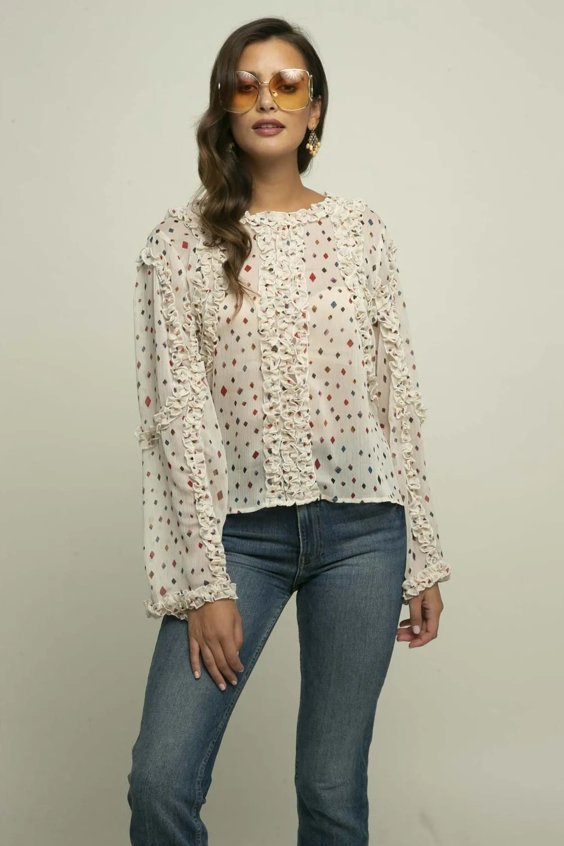 Zuri Ruffled Blouse - Funfetti