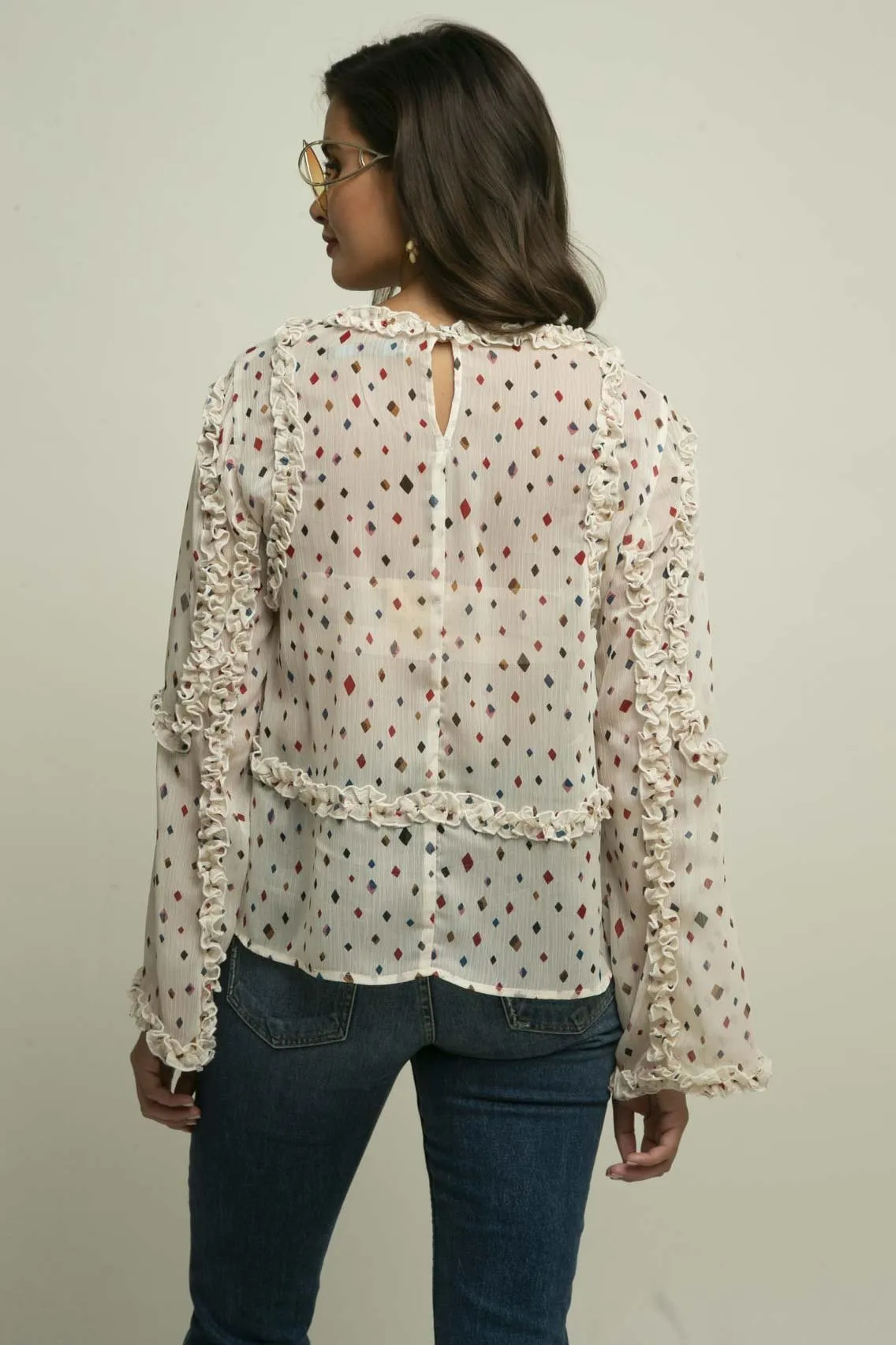 Zuri Ruffled Blouse - Funfetti