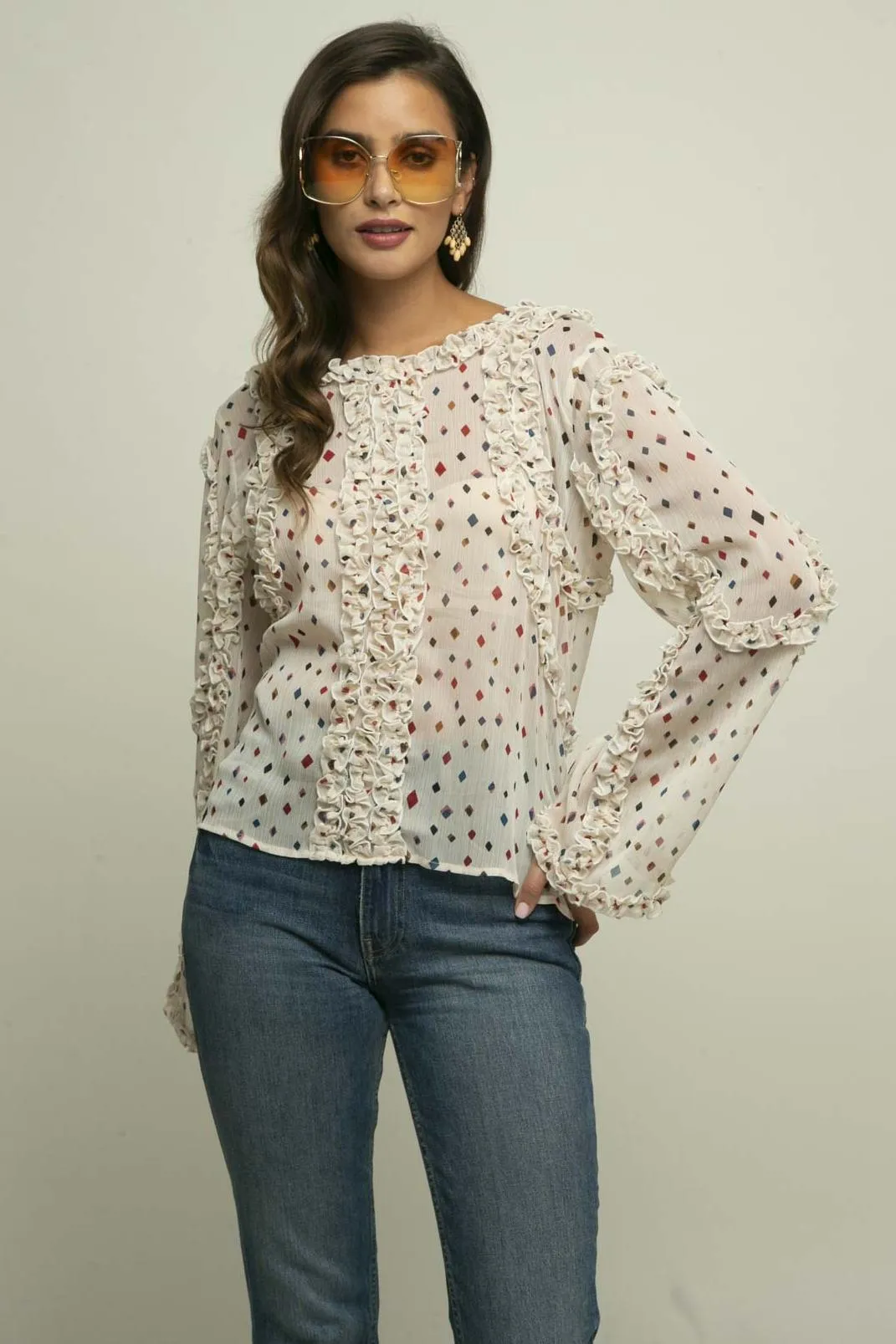 Zuri Ruffled Blouse - Funfetti